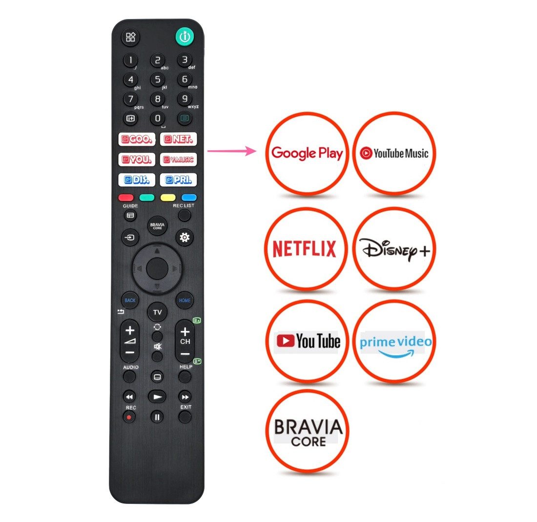 Alltro Universal Fernbedienung für alle Sony TV Fernbedienung (Smart LCD LED QLED UHD 4K 8K 3D TV)