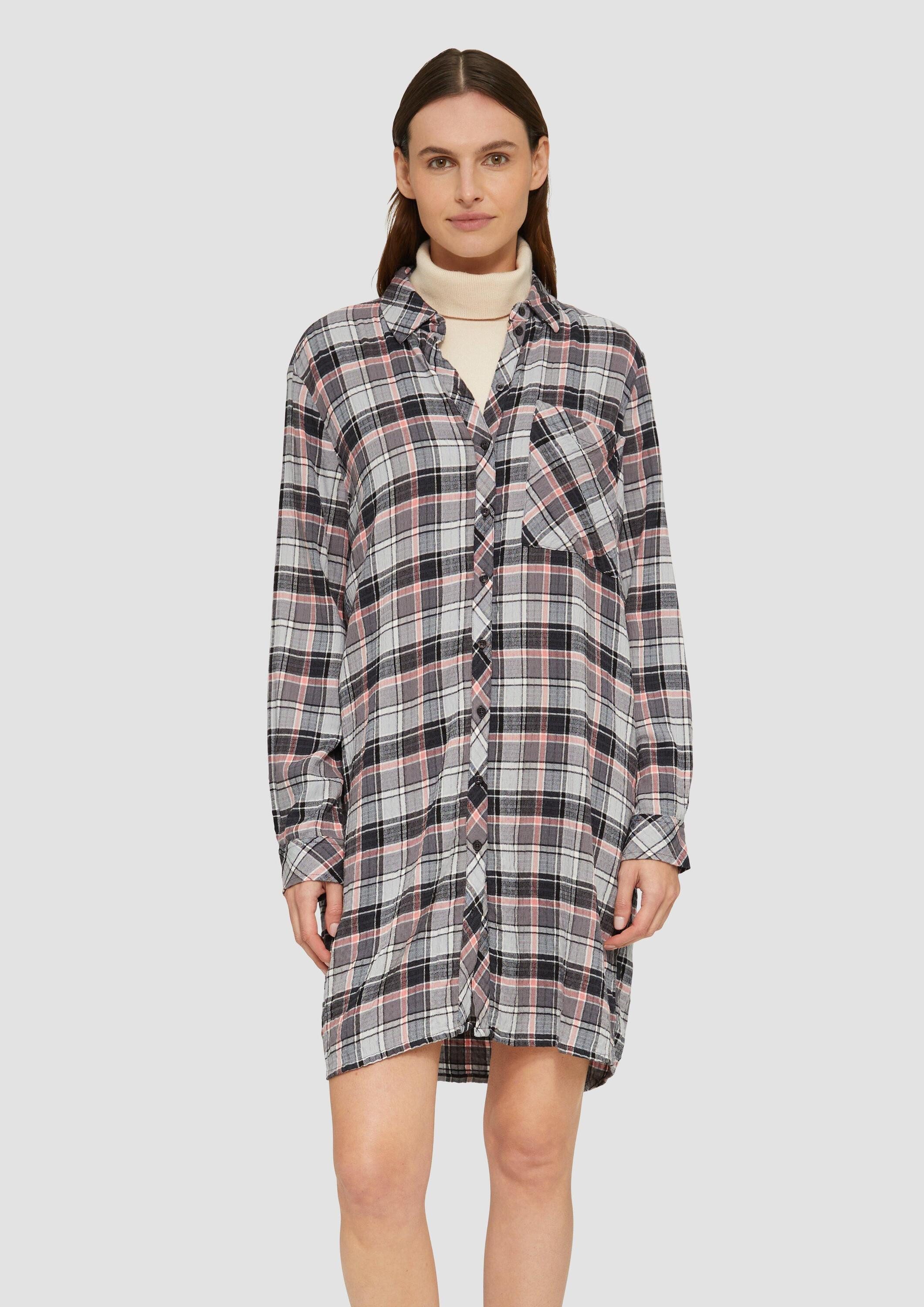 s.Oliver Langarmbluse Kleid Strukturierte Longbluse aus Viskosemix günstig online kaufen