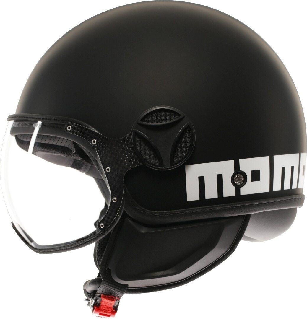 Momo Motorradhelm FGTR Classic Mono Jethelm, vorbereitet für Kommunikationssystem