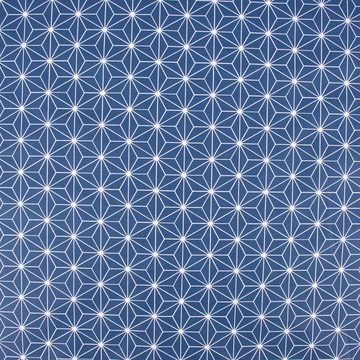 SCHÖNER LEBEN. Stoff Tischdeckenstoff besch. Baumwolle CASUAL Stern Motiv grafisch dunkelbl, abwaschbar