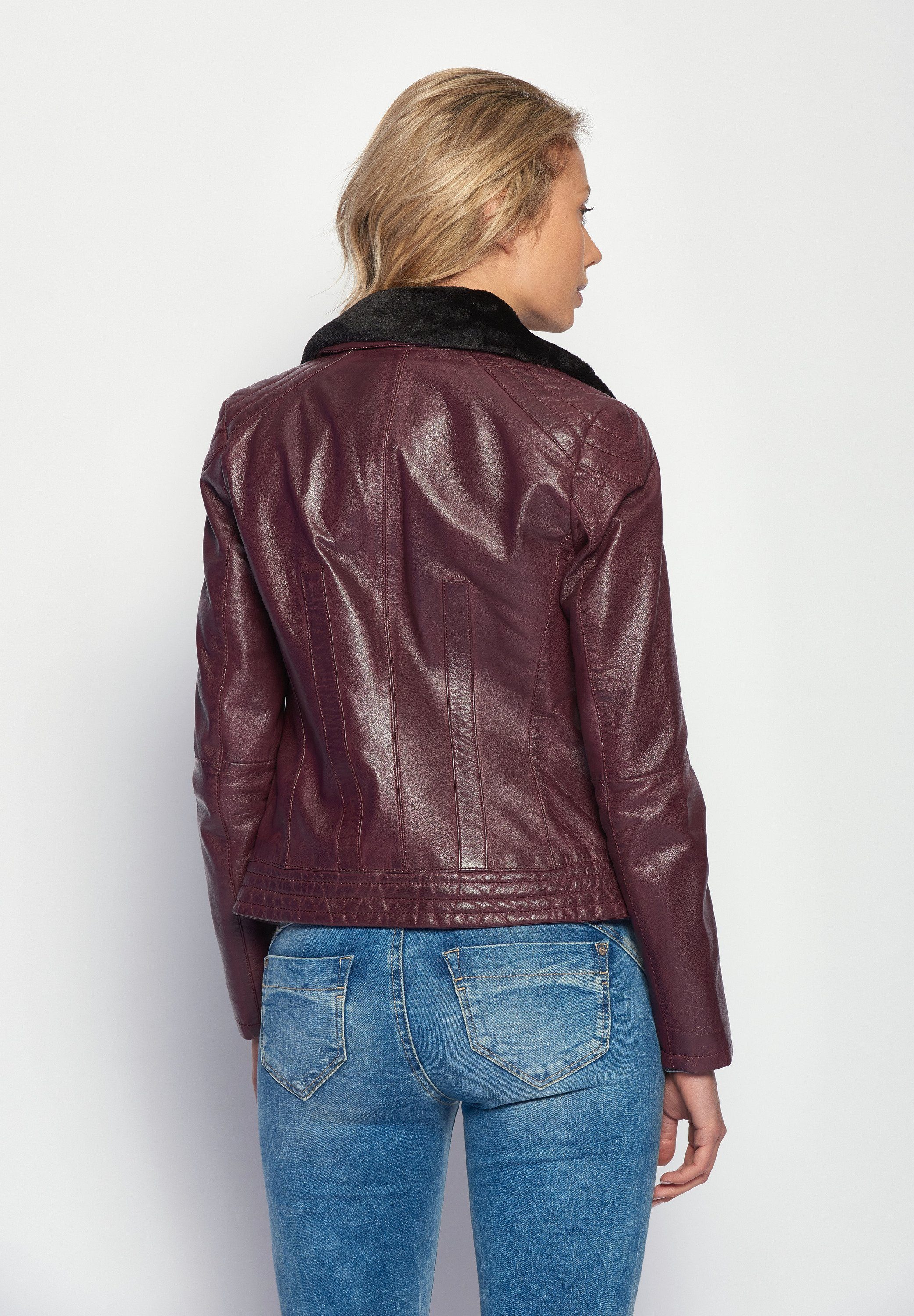 Morelia plum Maze Lederjacke