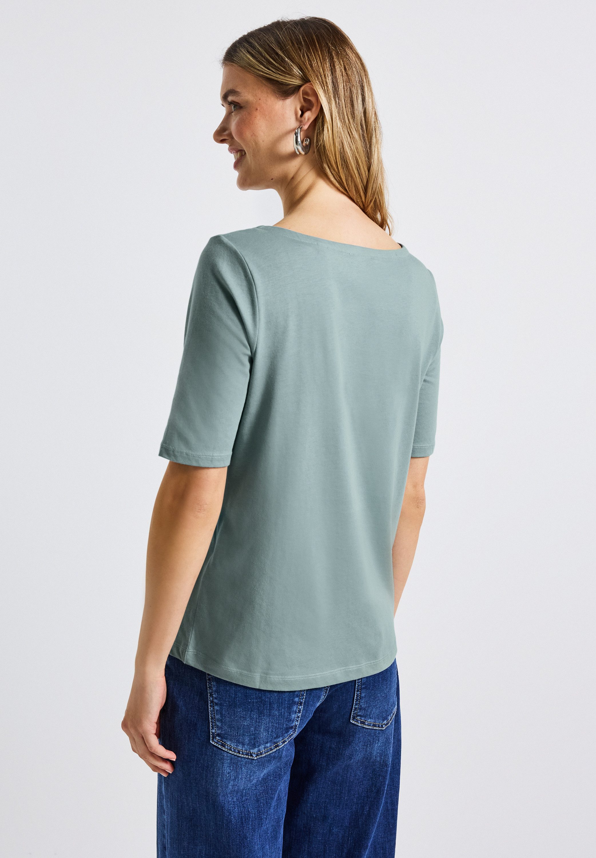 STREET ONE T-Shirt U-Boot Ausschnitt, Basic günstig online kaufen