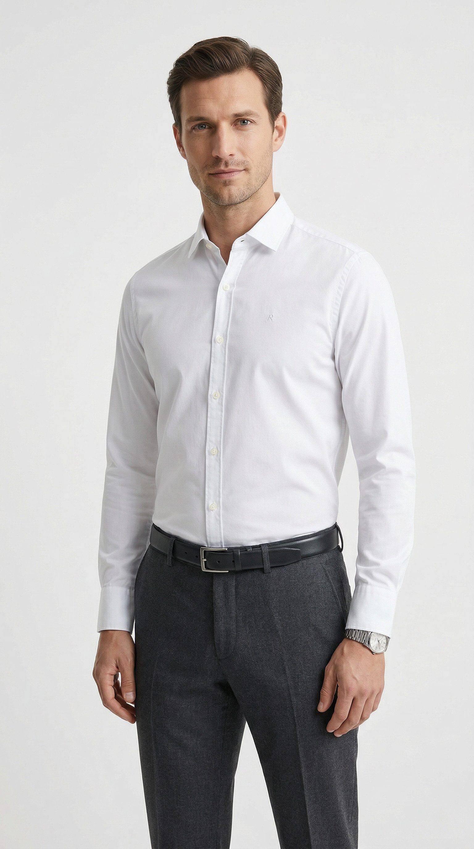 Replay Langarmhemd mit Kentkragen, Slim Fit