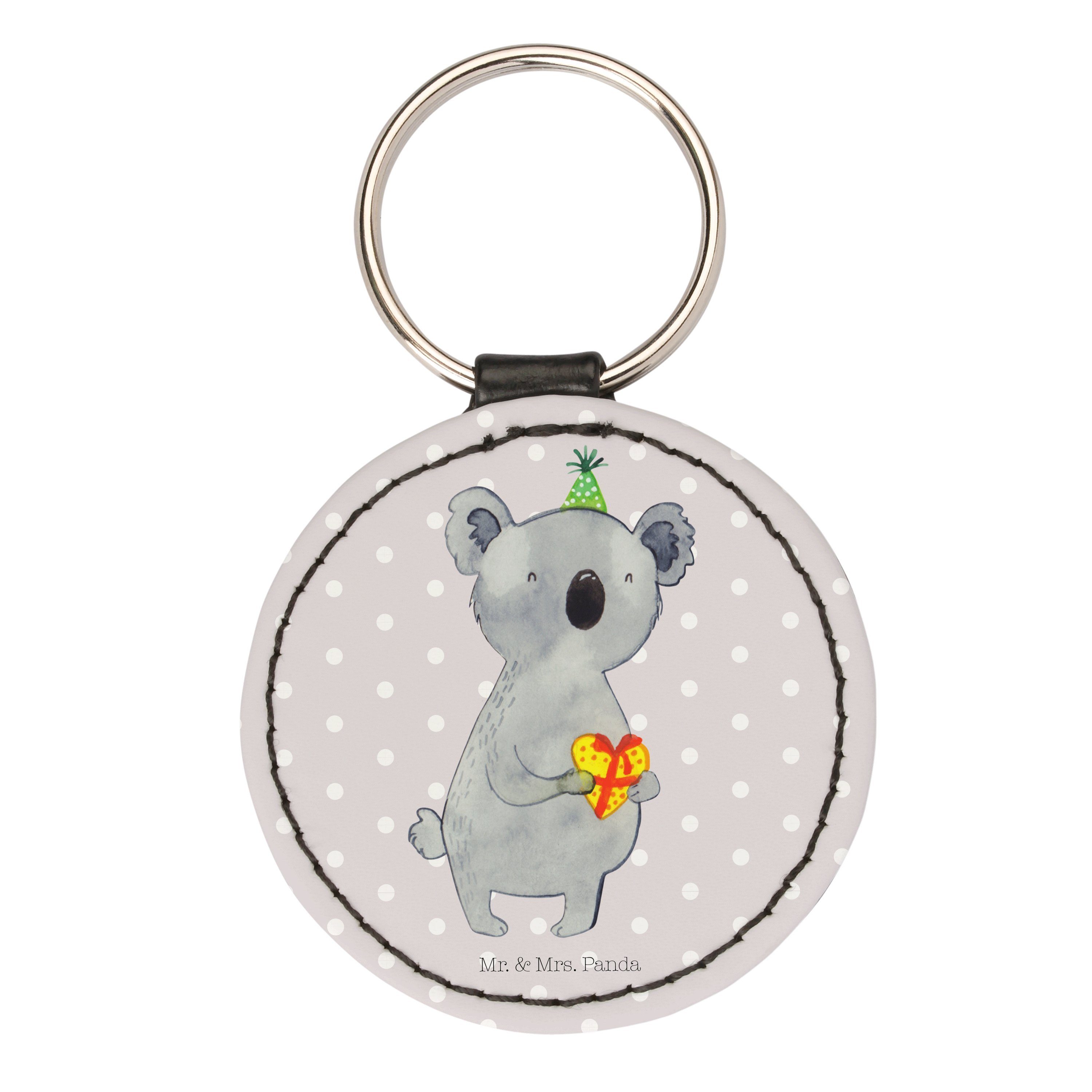 Mr. & Mrs. Panda Schlüsselanhänger Koala Geschenk - Grau Pastell - Schlüsselanhänger, Taschenanhänger, P (1-tlg)
