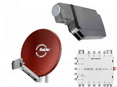 Kathrein Kathrein Komplettset CAS 80ro Sat-Antennen rot für 8 Teilnehmer Sat-Spiegel