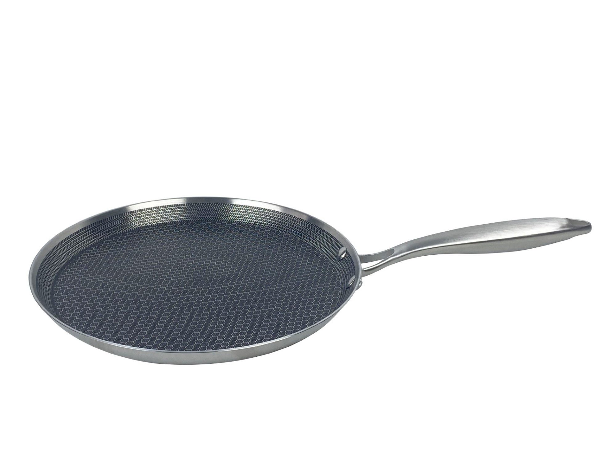 Cheffinger Crêpepfanne Edelstahl Wabenstruktur Ø24cm Induktion Pfanne Anti Haft Kratzfest