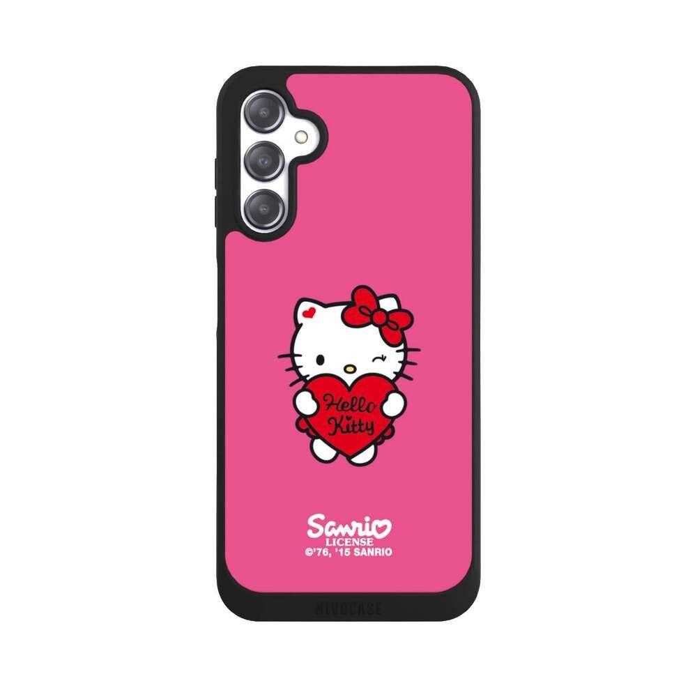 NIVOCASE Handyhülle Hello Kitty Fanartikel Herz Hello Kitty - Sweet Heart, Samsung Galaxy A14 5G Handyhülle Hülle NIVOpure Case Schwarz