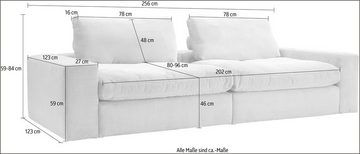 alina Big-Sofa Sandy, 256 cm breit und 123 cm tief, in modernem Cordstoff