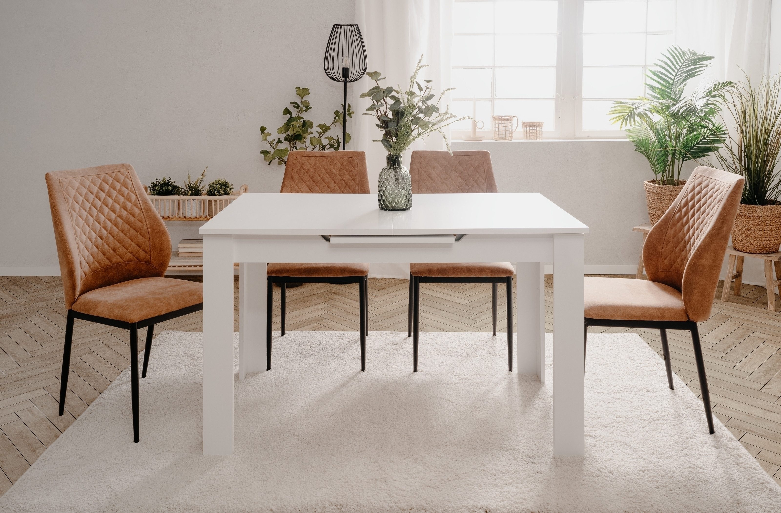 freiraum Kulissentisch Birmingham, ausziehbar bis 165cm, in Weiß - 125/165x75x80cm (BxHxT)