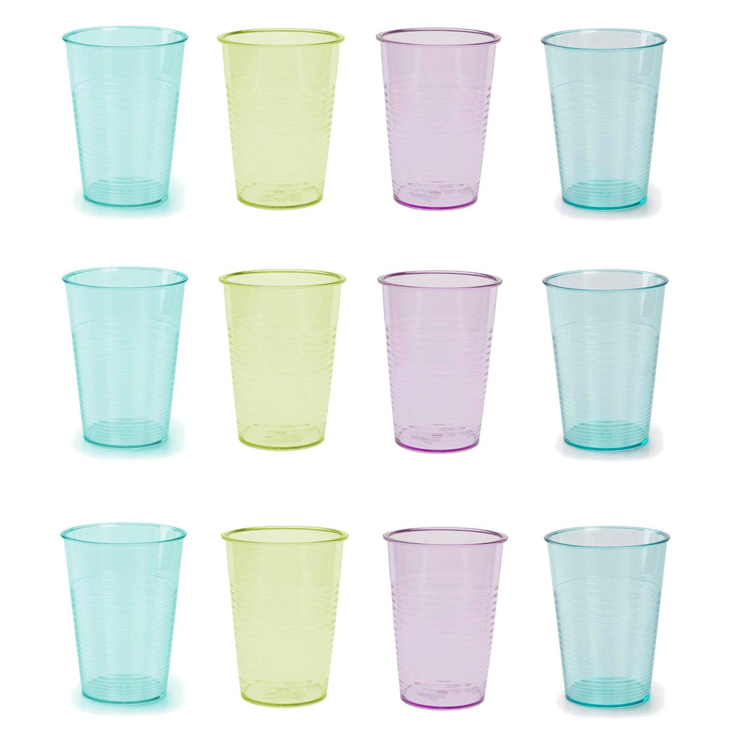 meberg Gläser-Set Trinkglas Kunststoff 12er Set bunt 360 ml Kunststoffglas, Trinkglas Kunststoff 12er Set bunt 360 ml Kunststoffglas