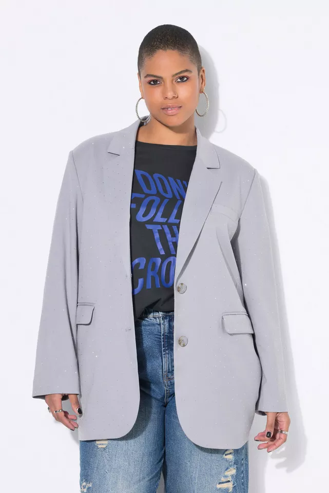 Studio Untold Blusenblazer Blazer Oversize Shape Glitzersteinchen