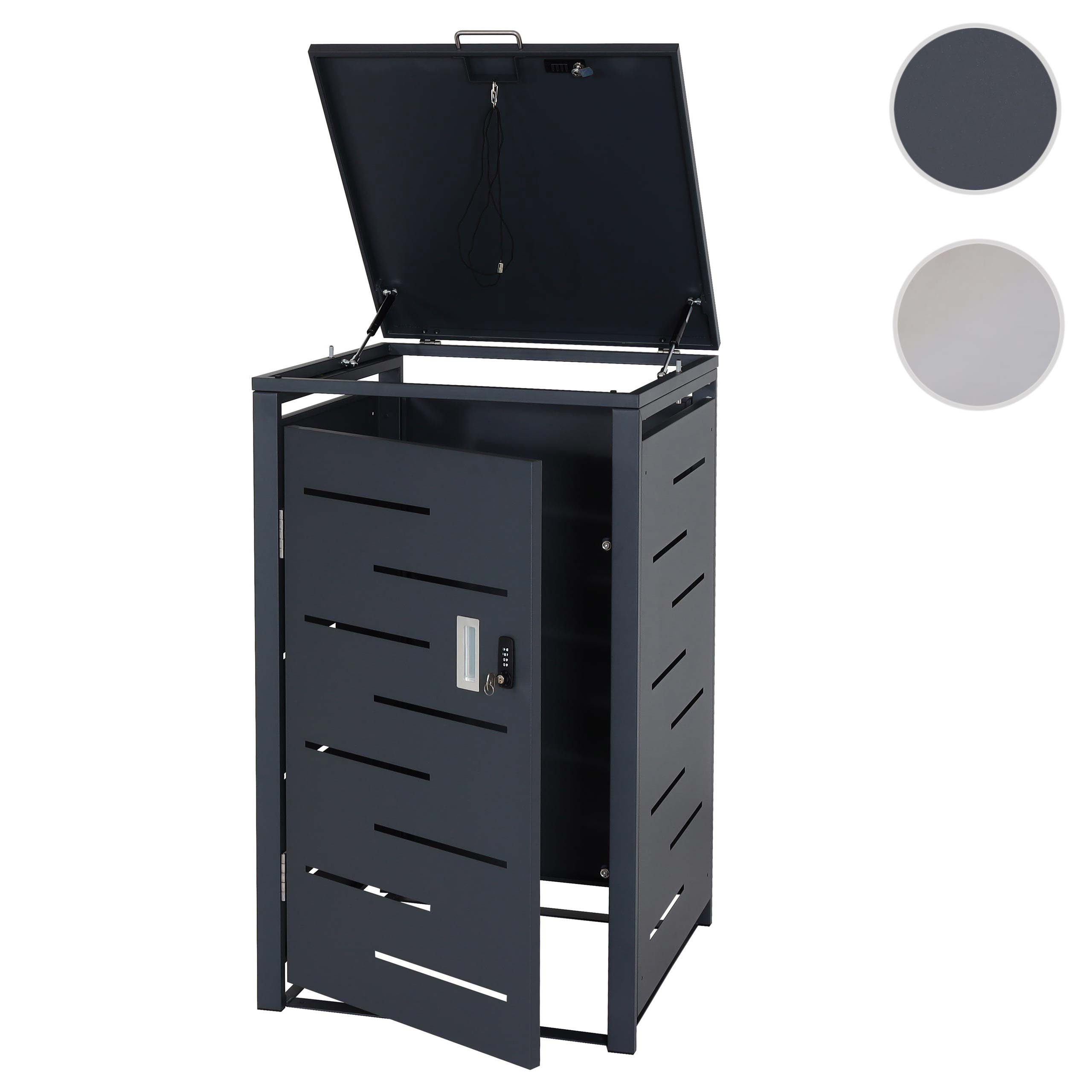 MCW Mülltonnenbox MCW-E83-1-120, Belüftungsschlitze, abschließbar, von oben zu öffnen