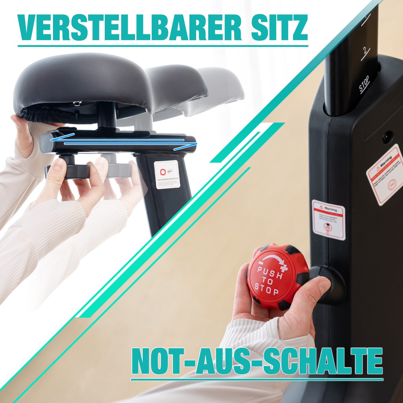 CITYSPORTS Heimtrainer mit Trainingsspiel-App, X-BIKE,Fitnessbike, max 120kg, Leise magnetischer Widerstand,LED-Stimmungsbeleuchtung