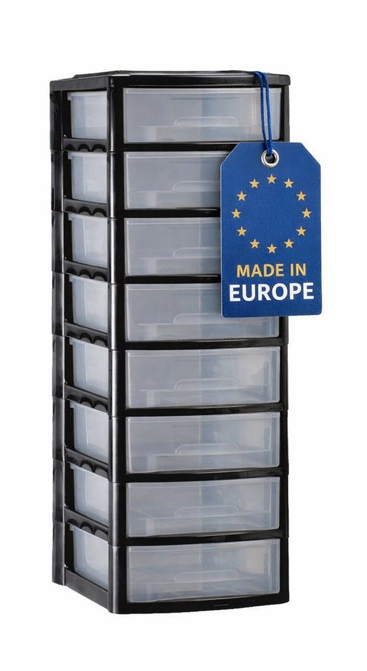 M home Schubladenbox Bürobox Briefablage DIN A4 8 Ablage Fächer Organizer Ablagebox XL, mit 8 Fächern mit Griffmulde im DIN A4 Format