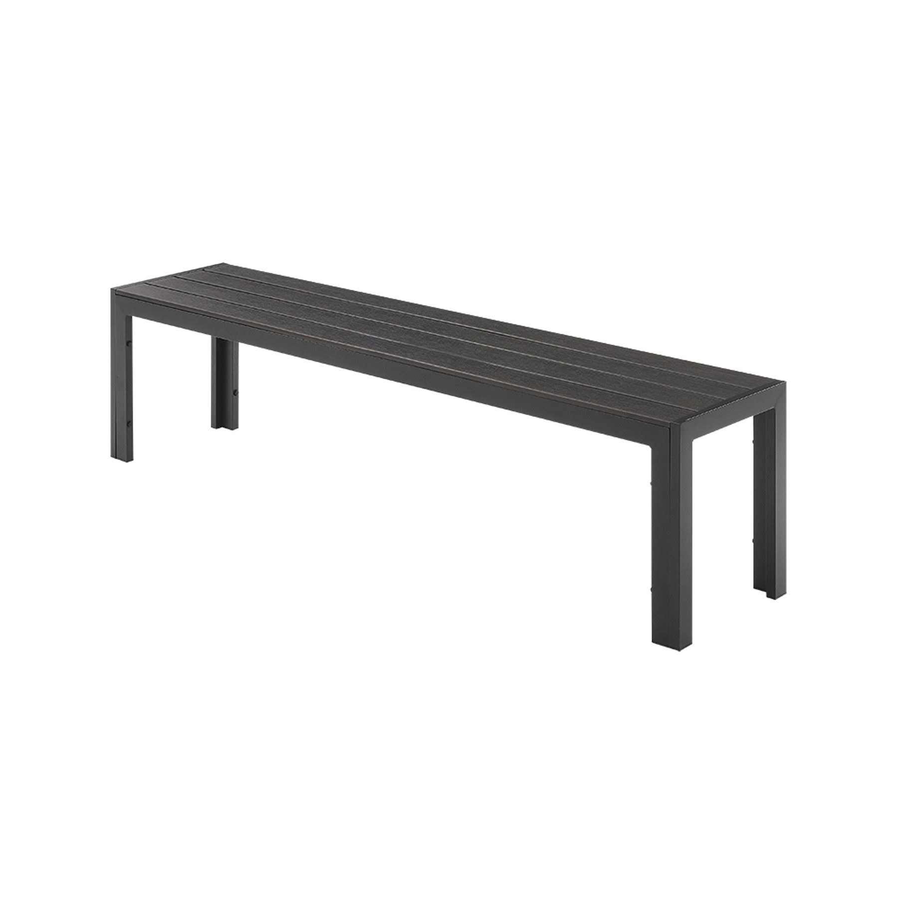 riess-ambiente Gartenbank DESIGNO 180cm anthrazit / schwarz · Outdoor-Sitzbank aus Aluminium (Einzelartikel, 1-St), wetterfest · Kunststoff & Metall · ohne Rückenlehne · Balkon/Terrasse
