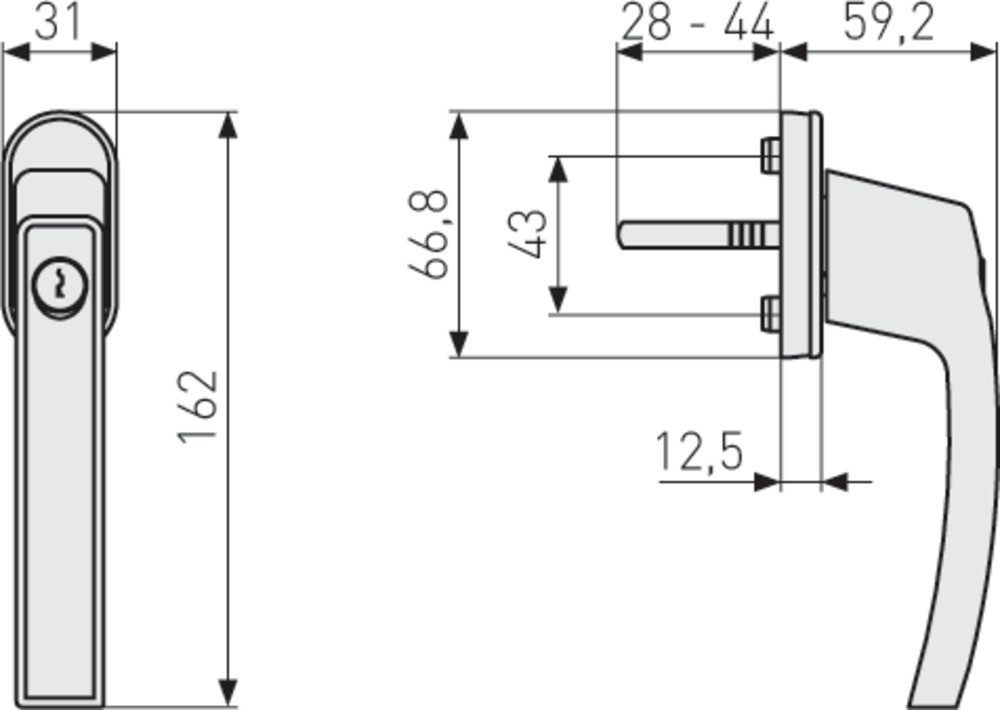 ABUS Fenstergriff Abschließbarer Fenstergriff FG210 gl. mit Druckzylinder, 5er Set, Weiß, Inkl. Wendeschlüssel und Montagematerial. Als Kindersicherung geeignet