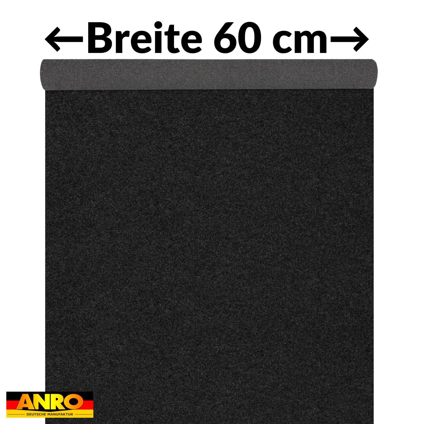 ANRO Teppich AXEL Eventteppich BFl-S1 Uni Messeteppich Läufer, Rechteckig, Höhe: 3 mm, schwer entflammbar Läufer 100x60cm Einfarbig Anthrazit