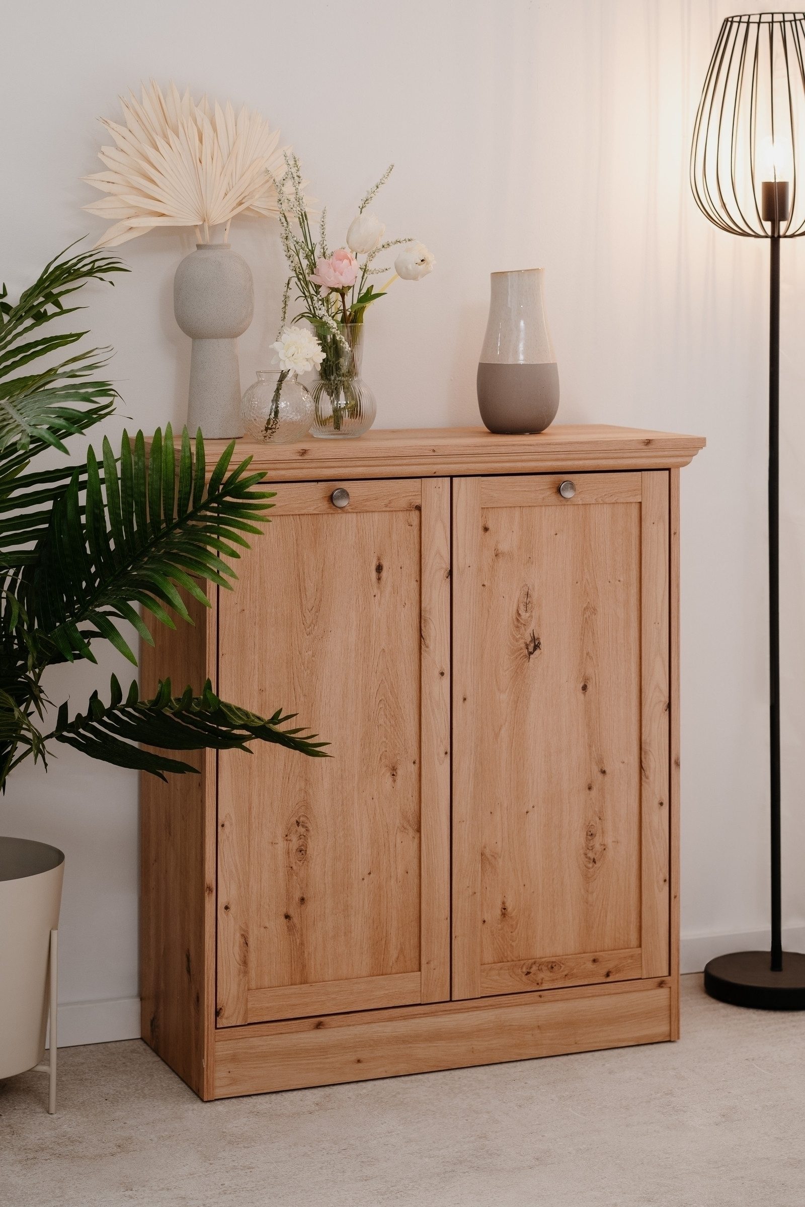freiraum Kommode Timber, 2 Türen, 2 Böden, Landhaus, Artisan Eiche Dekor - 80x90x35cm (BxHxT)