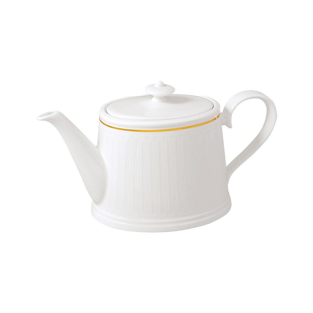 Villeroy & Boch Signature Teekanne Château Septfontaines Teekanne, 1200 ml, weiß/gold, (1-St), Premium Bone Porcelain, 1 Stck, spülmaschinenfest