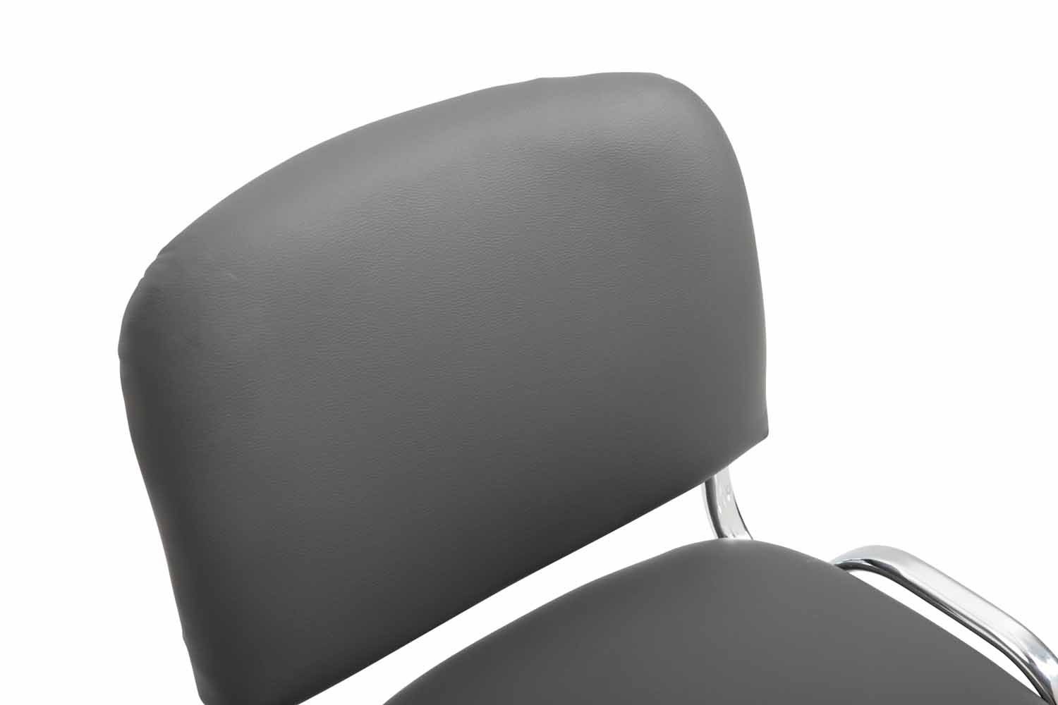 - hochwertiger - Sitzfläche: grau Warteraumstuhl Polsterung Keen chrom Kunstleder TPFLiving Metall Konferenzstuhl Besucherstuhl (Besprechungsstuhl - mit - Gestell: Messestuhl),