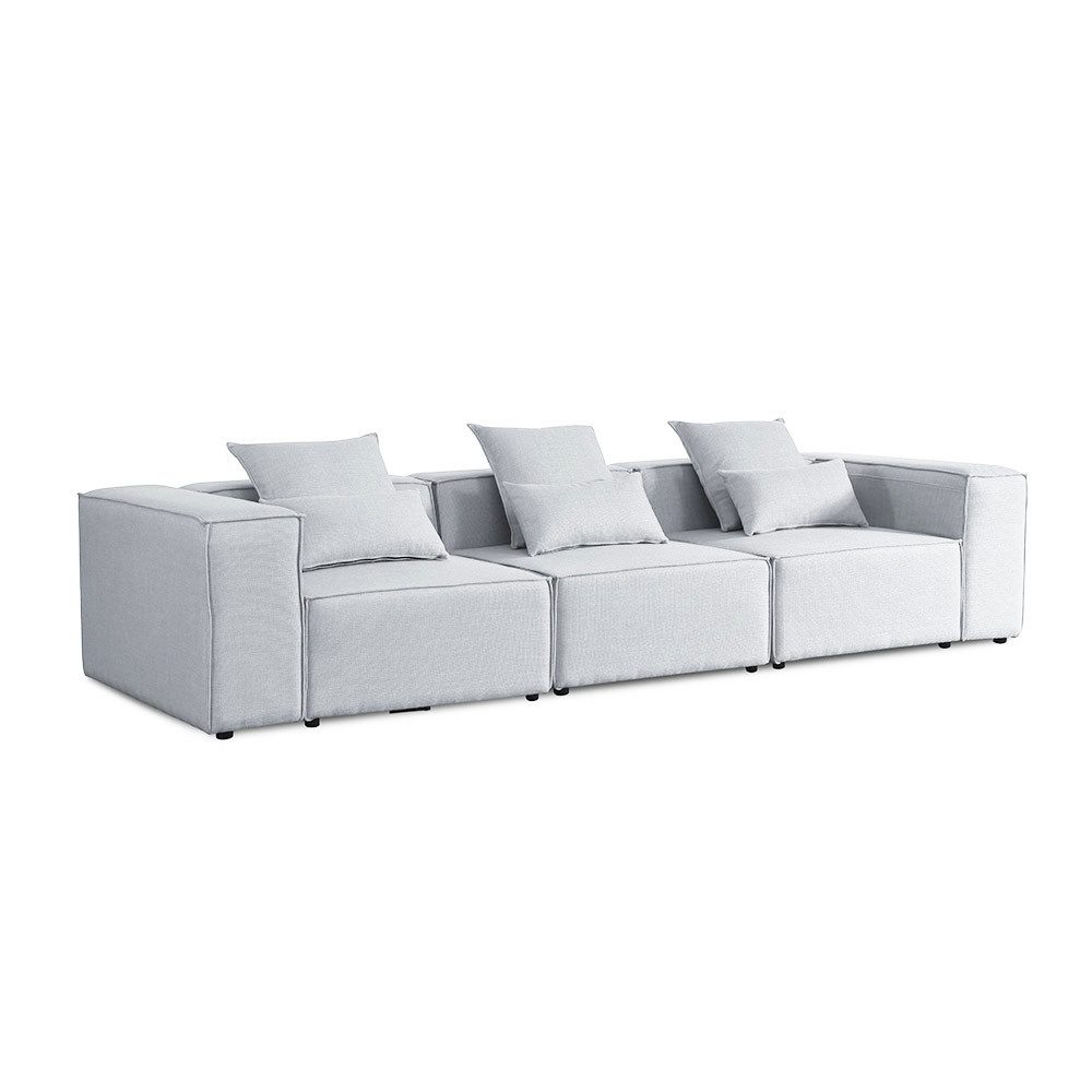 HOME DELUXE Sofa Modulares Sofa FINO - M 327 x 70 x 120 cm, abgeschrägte Rückenlehnen & Seitenfächer, Couch, Ecksofa Wohnlandschaft