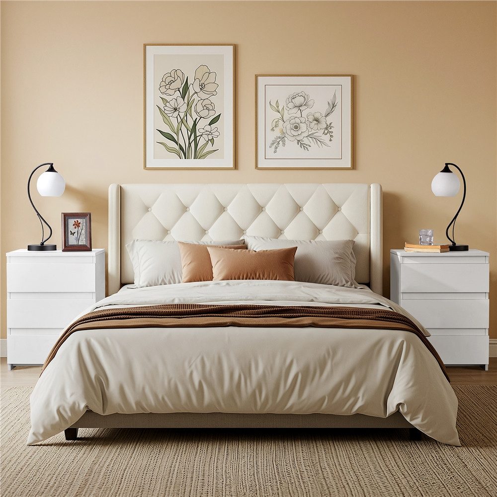 Yaheetech Nachttisch mit 3 Schubladen Nachtschrank (2-St), Nachtkommode Nac günstig online kaufen