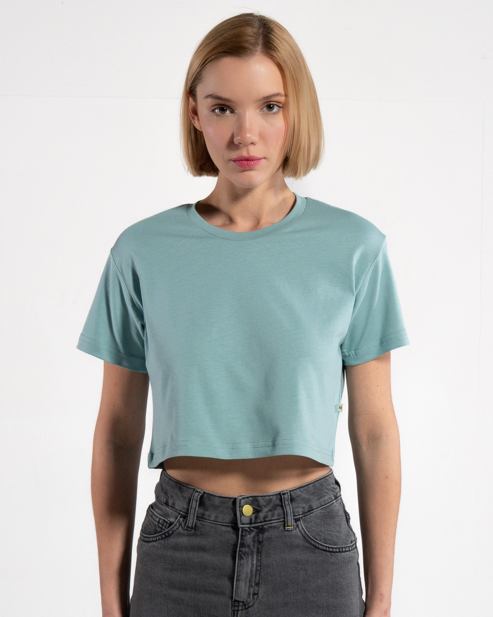 GORG Kurzarmshirt Cropped Damen-T-Shirt aus Bio-Baumwolle günstig online kaufen