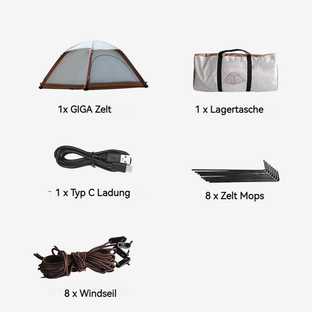 Camping ein aufblasbares Zelt Automatisches Ultraleicht,Tragbar,Wasserdicht 3, Zelt, aerogogo Button Personen: