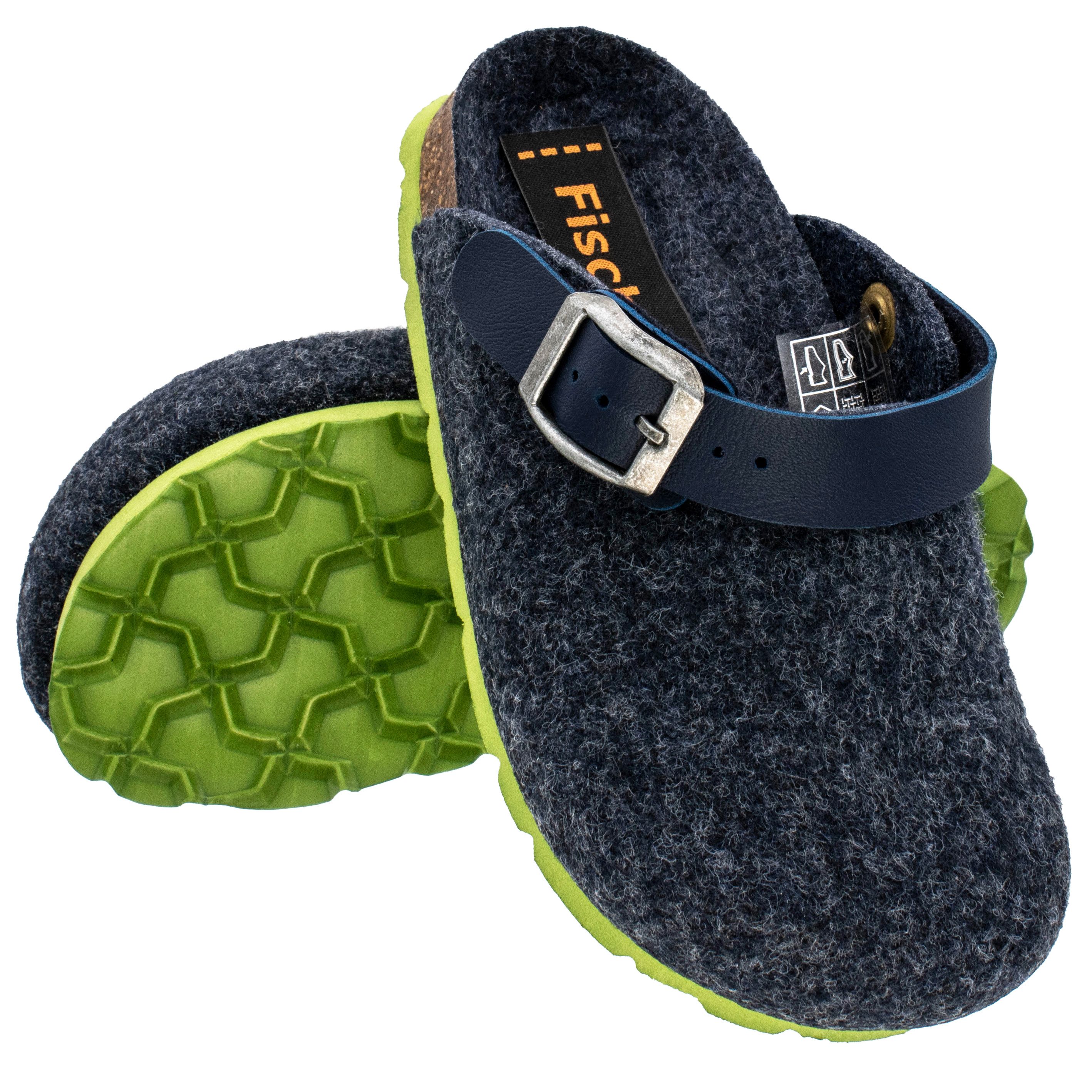 Fischer-Markenschuh Shetland Pantoffel aus Filz, mit Filzfutter, mit gepolstertem Fußbett