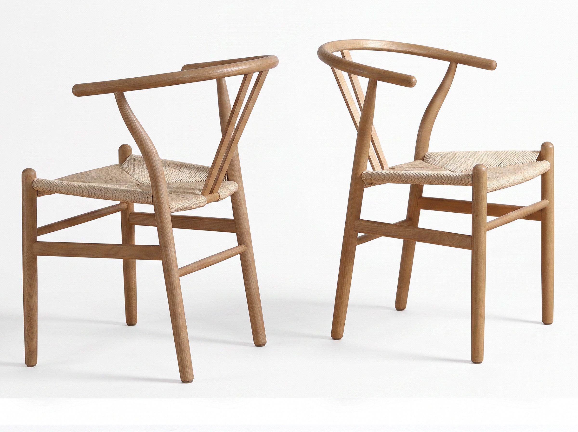 LIVIHOME Esszimmerstuhl Massivholz Valora (Set, 2 St), FSC® Armlehnstuhl Massivholz Esche mit Papierseil, Vormontiert