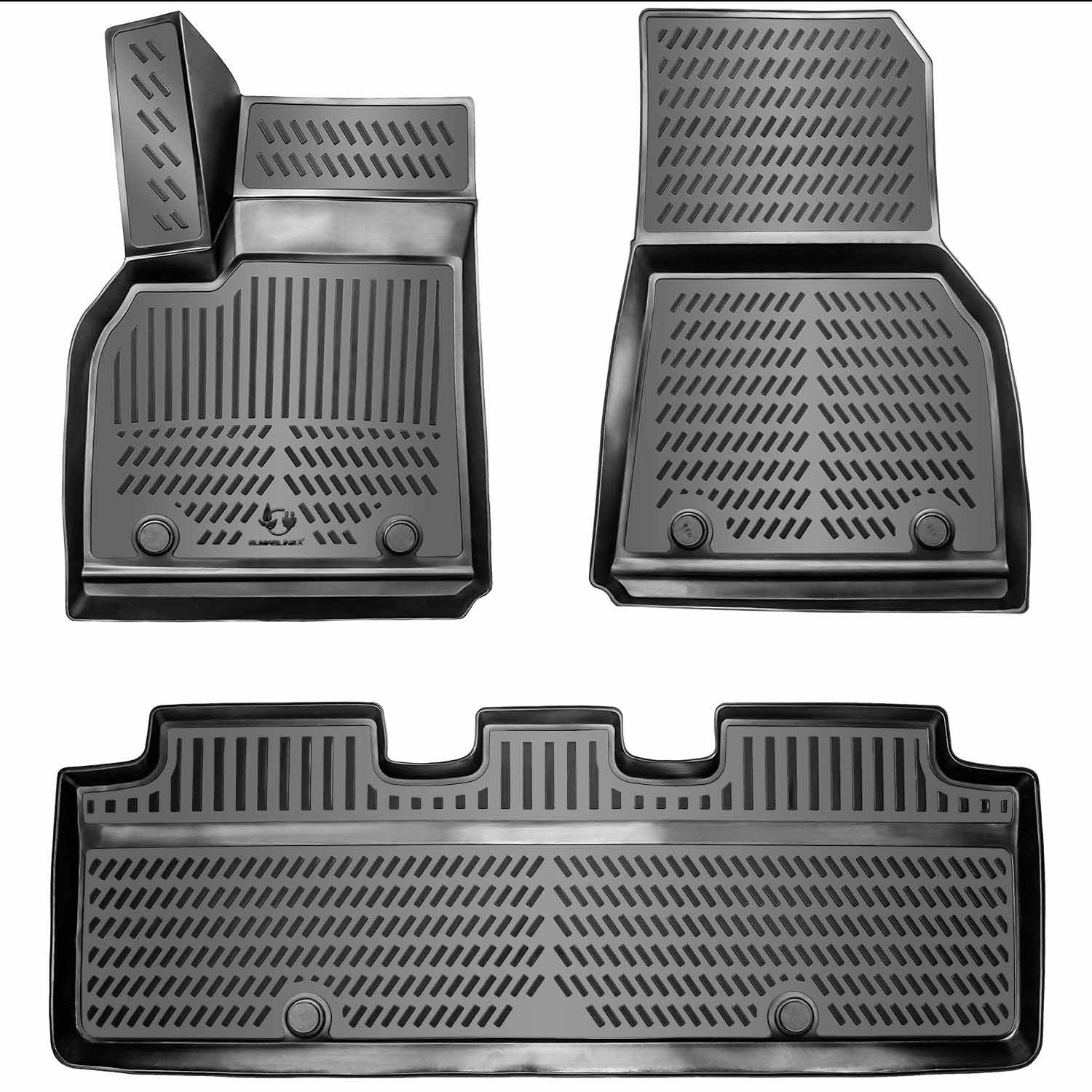 ELMASLINE Auto-Fußmatten (4 St), für VW Tiguan Allspace (2016 - 2023) 3D  Gummimatten, Zubehör - Hoher Rand (2016, 2017, 2018, 2019, 2020, 2021,  2022, 2023)