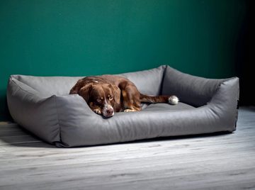 4L TEXTIL Tierbett "Mario" - Wasserfestes Hundebett aus Kunstleder, für große und mittelgroße Hunde, L-XXL, Indoor / Outdoor geeignet