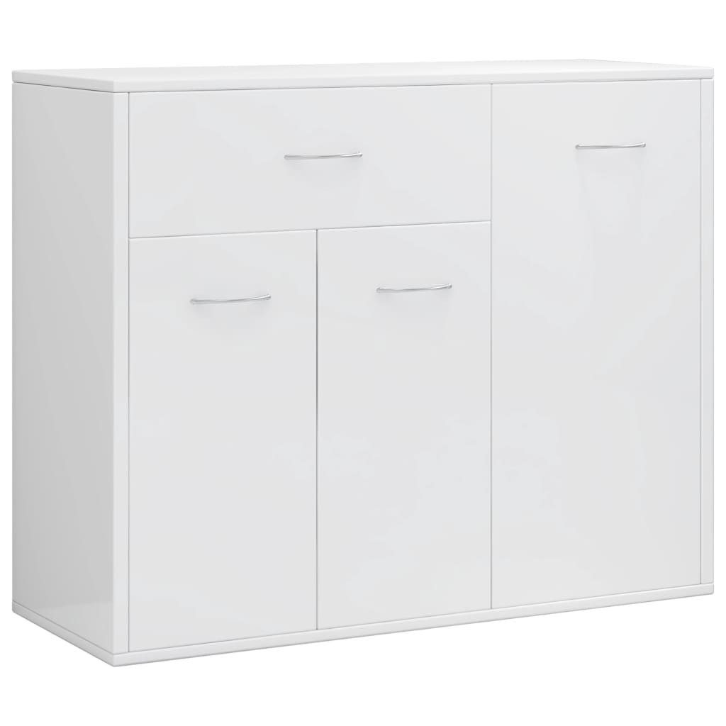 vidaXL Sideboard NA Sideboard Hochglanz-Weiß 88x30x70 cm Spanplatte