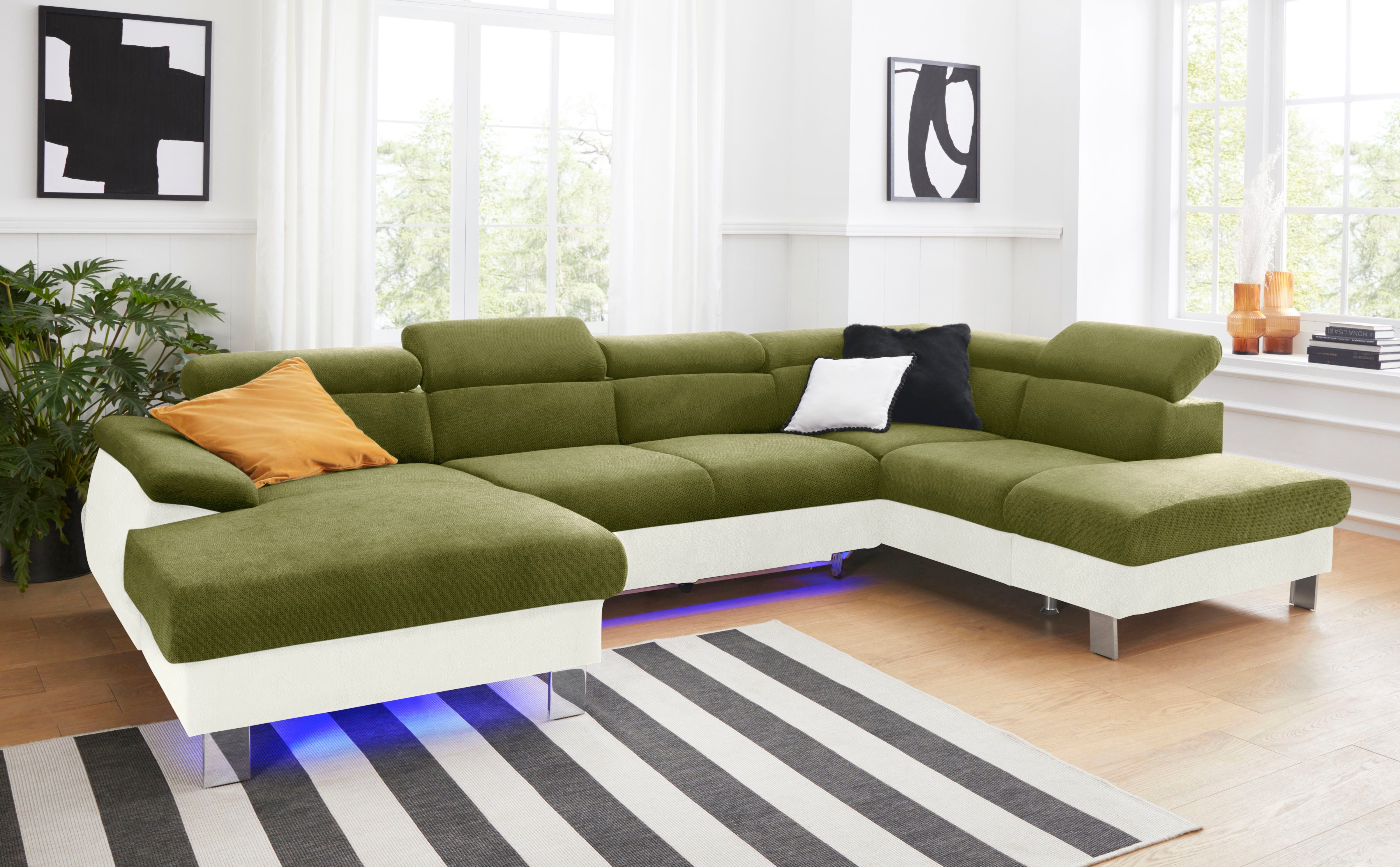 COTTA Wohnlandschaft "Komaris U-Form, B: 320 cm" mit Kopfteilverstellung, o günstig online kaufen