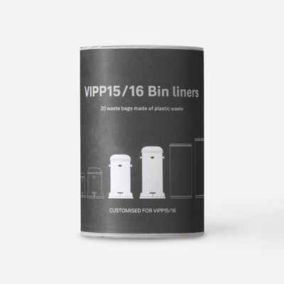 VIPP Müllbeutel 15 und 16 Abfallbeutel für Treteimer recycelt, Passend für 14 bis 18 Liter Vipp Eimer