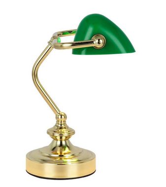 bmf-versand Tischleuchte Tischlampe Wohnzimmer LED Tischleuchte Schreibtischlampe Bankerlampe, Nachttischlampe, Nachttischleuchte, Retro, LED wechselbar, Warmweiß, Schlafzimmer, Esszimmer, Küche, Flur, Schreibtischleuchte, grün