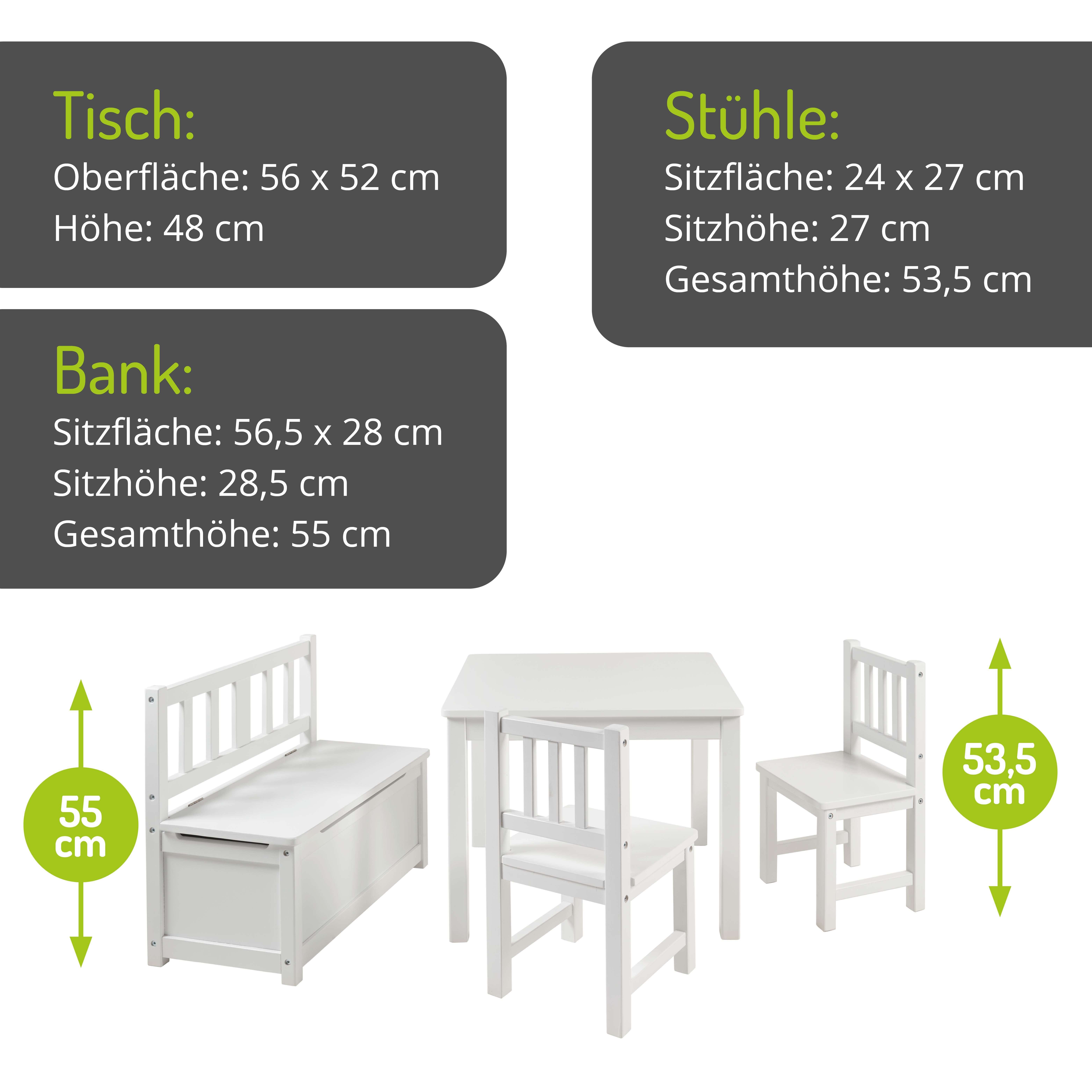 BOMI Kindersitzgruppe Holzsitzgruppe Anna, (4-tlg), Kindertischgruppe günstig online kaufen
