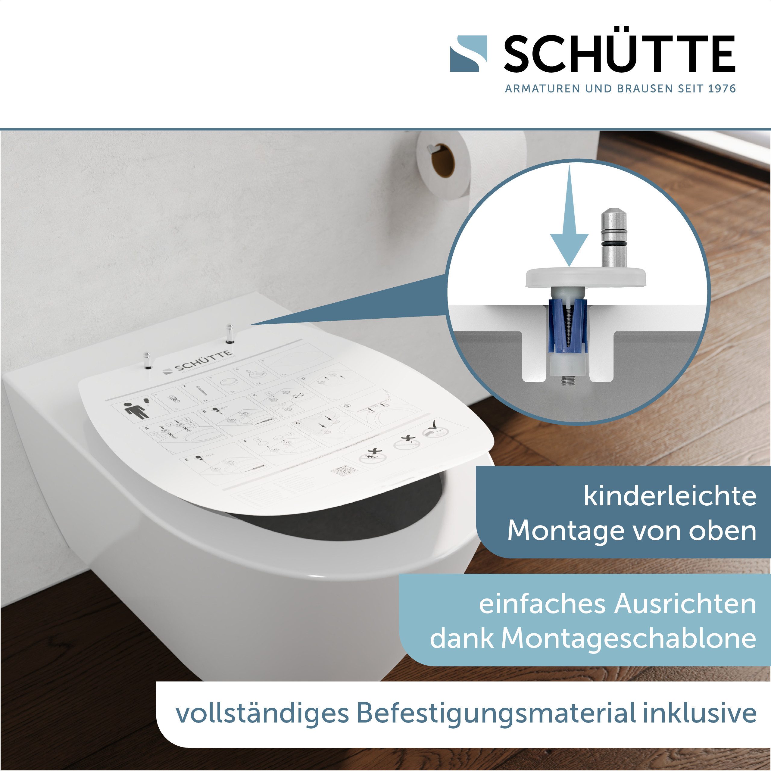 Schütte WC-Sitz WHITE PREMIUM, Thermoplast, Absenkautomatik, Schnellverschl günstig online kaufen