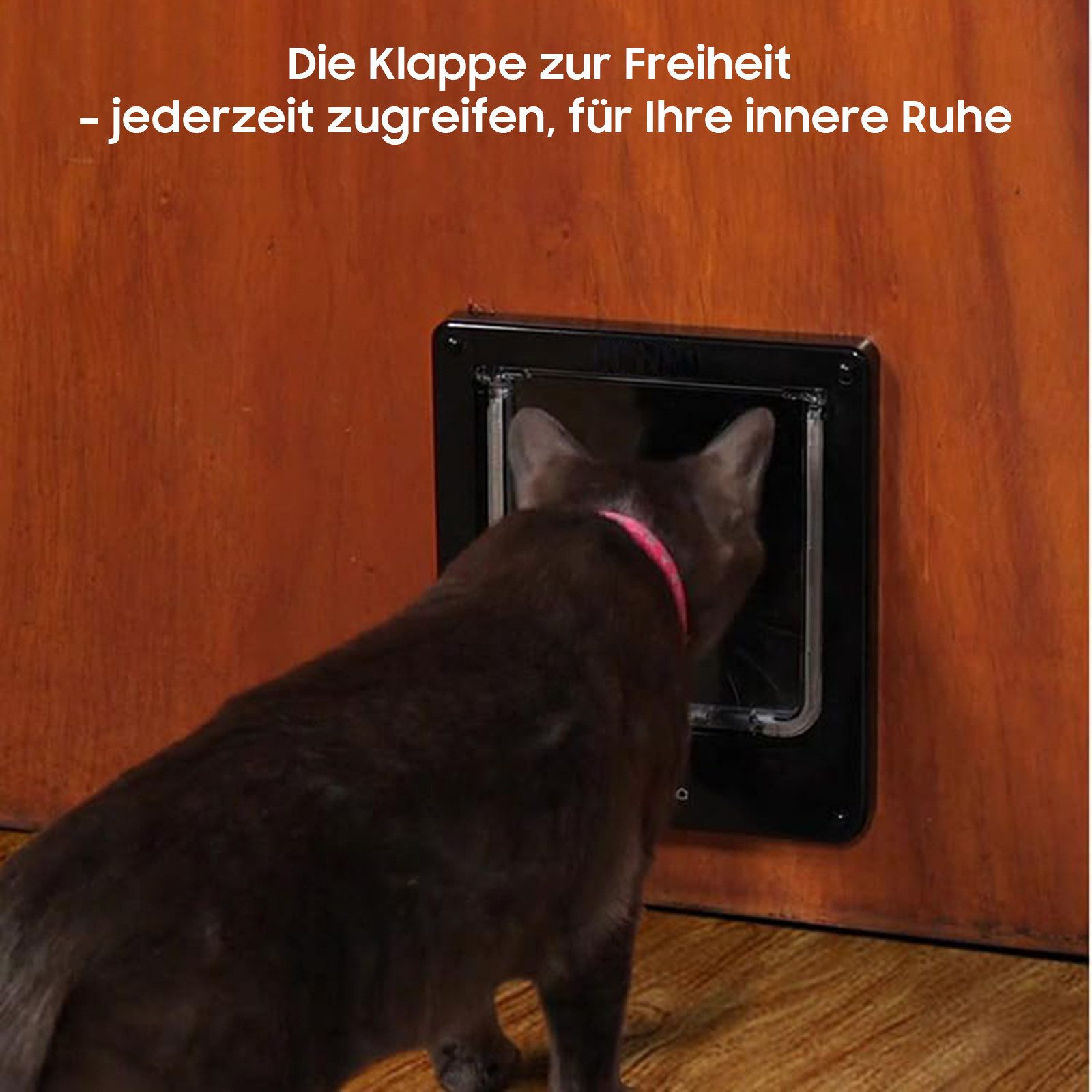 SURFOU Katzenklappe Katzentür 4 Wege Magnet mit Verschluss, Haustierklappe Wetterfest innentür in Wand/Holztür/upvc