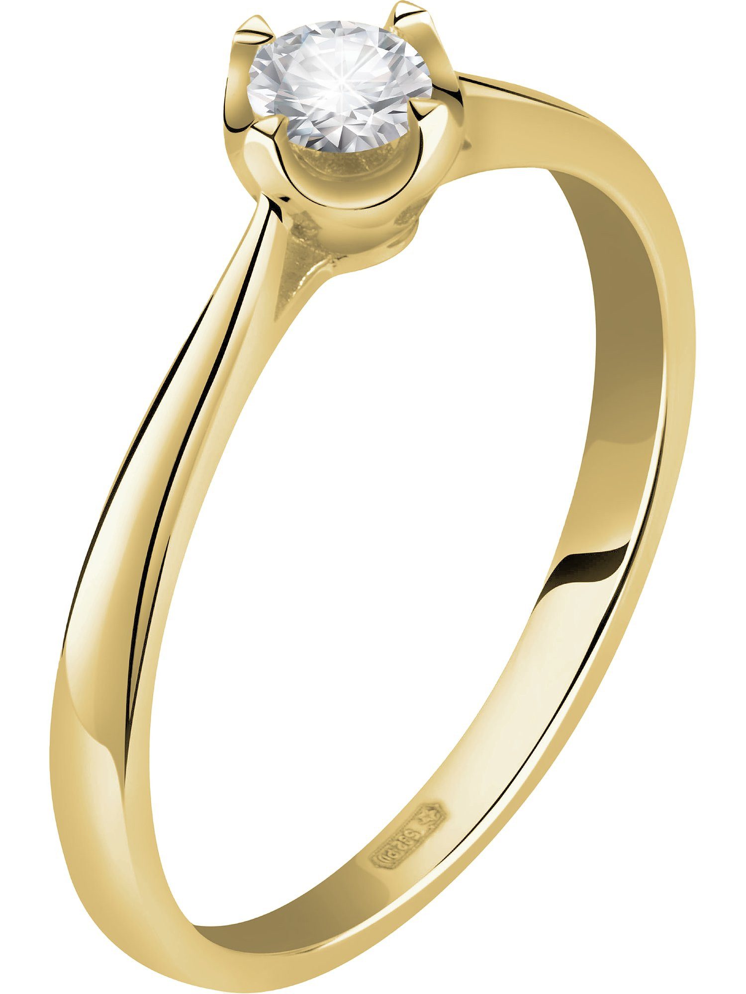 Diamantring CHRIST Damen-Damenring 585er Gelbgold 1 Diamant