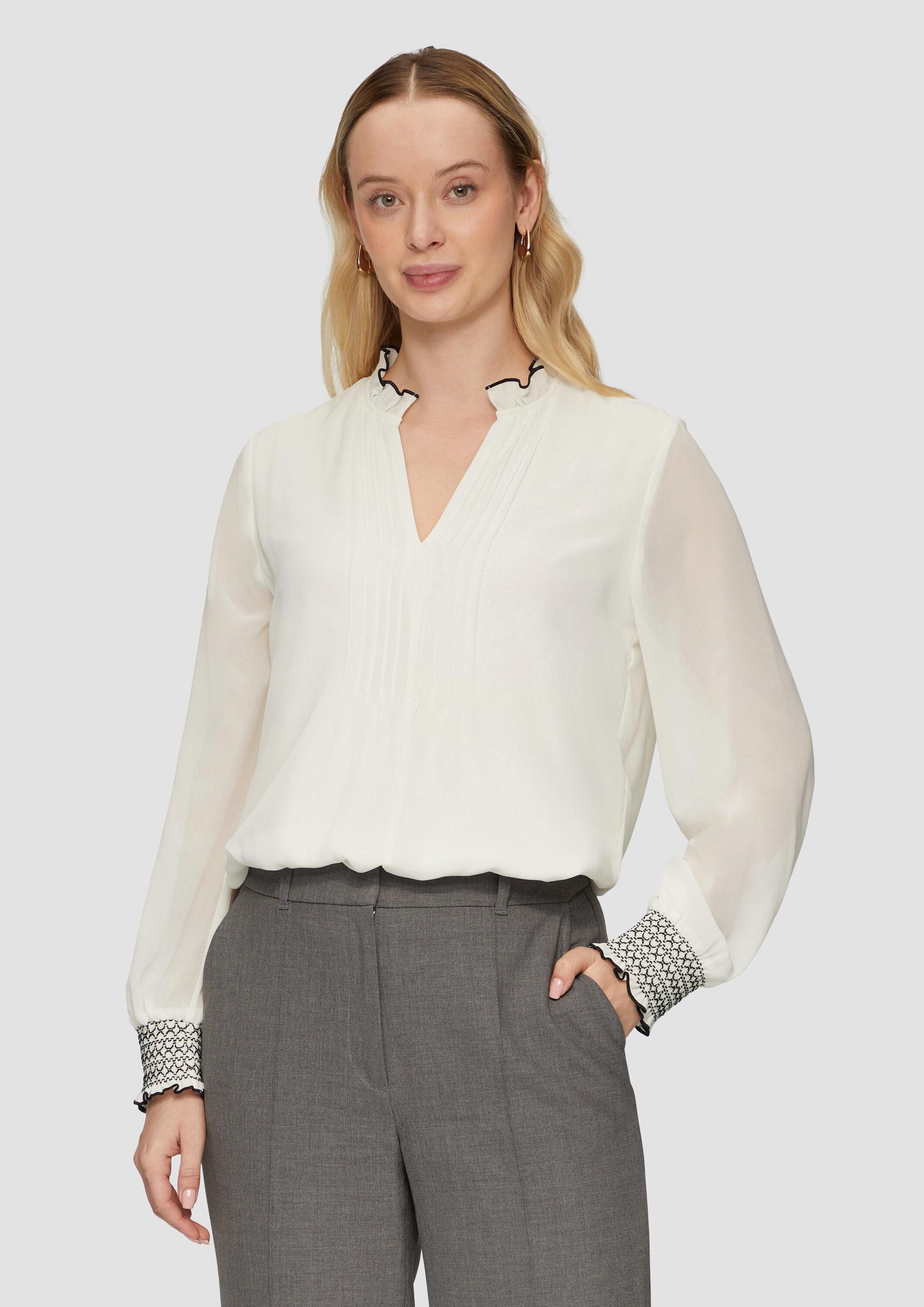 s.Oliver Langarmbluse Bluse Elegante Chiffonbluse mit günstig online kaufen