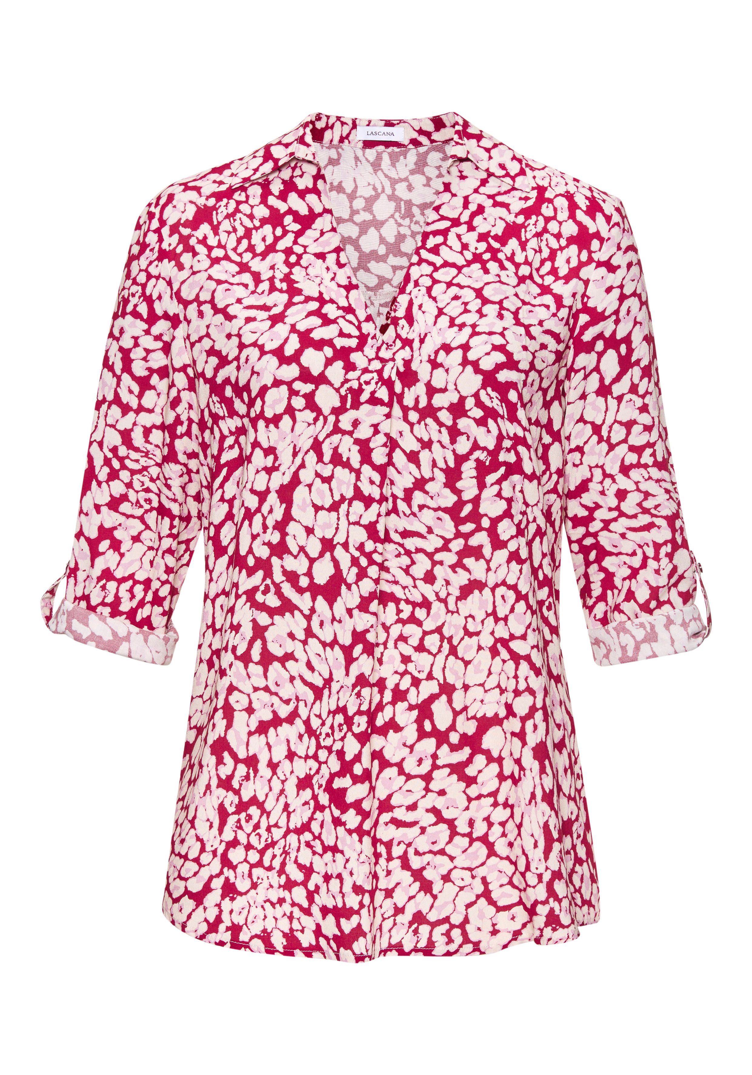 LASCANA Schlupfbluse mit 3/4-Ärmeln, elegante Damenbluse mit Animalprint