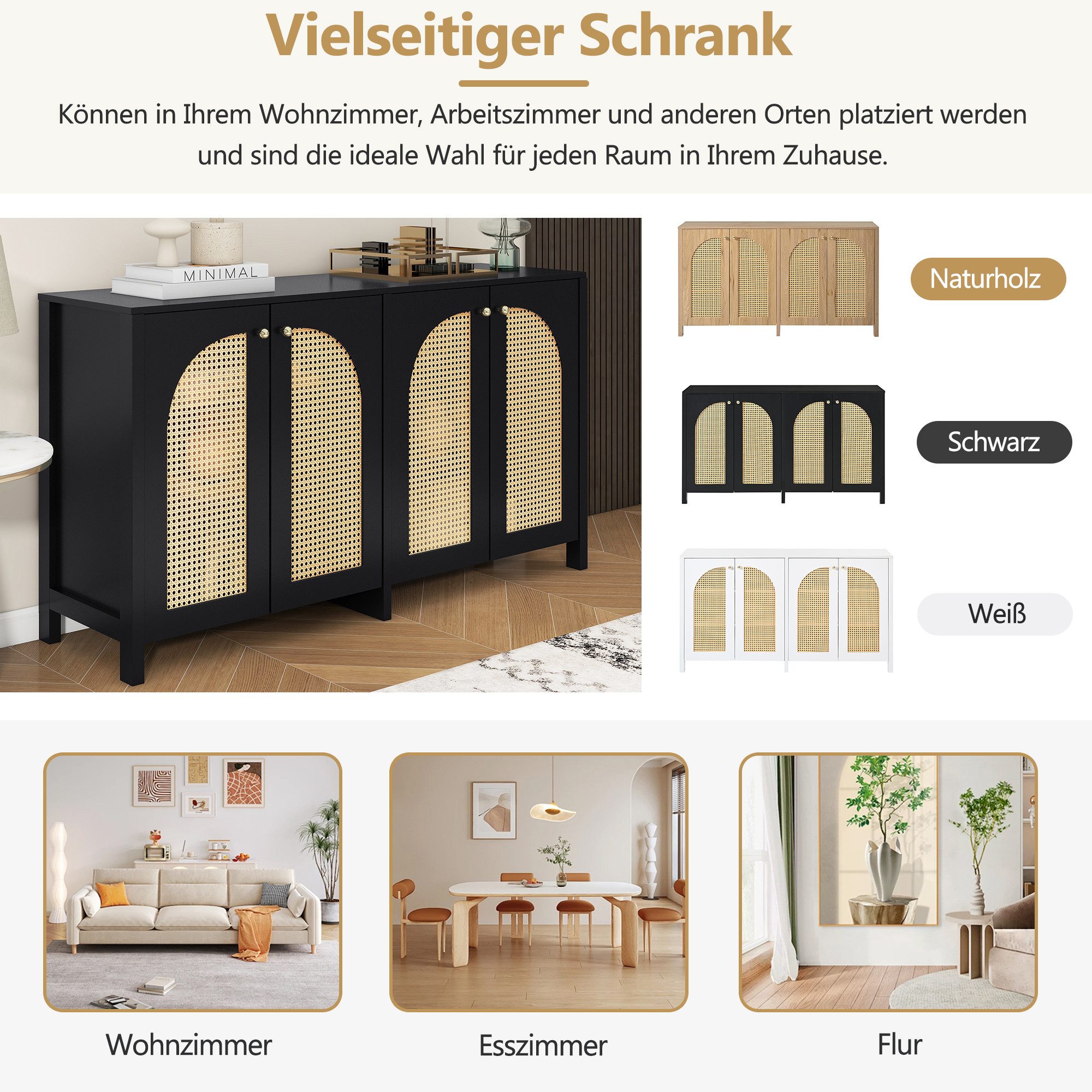 HAUSS SPOLE Sideboard Kommode Beistellschrank,Schrank Buffetschrank günstig online kaufen