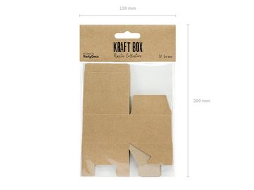 partydeco Konfetti Schachteln rechteckig aus Kraftpapier, 6x5,5x3,5cm