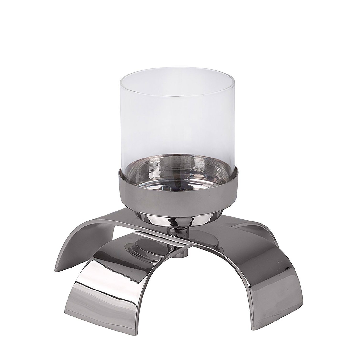 Fink Kerzenleuchter AARON Leuchter - H. 15,5cm x D. 18cm - silber - Alumini günstig online kaufen