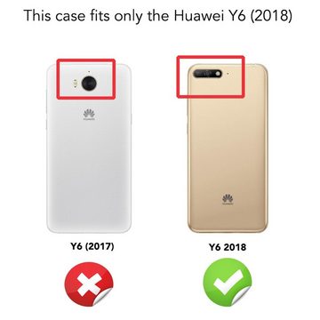 Nalia Smartphone-Hülle Huawei Y6 (2018), Klare Silikon Hülle / Extrem Transparent / Durchsichtig / Anti-Gelb