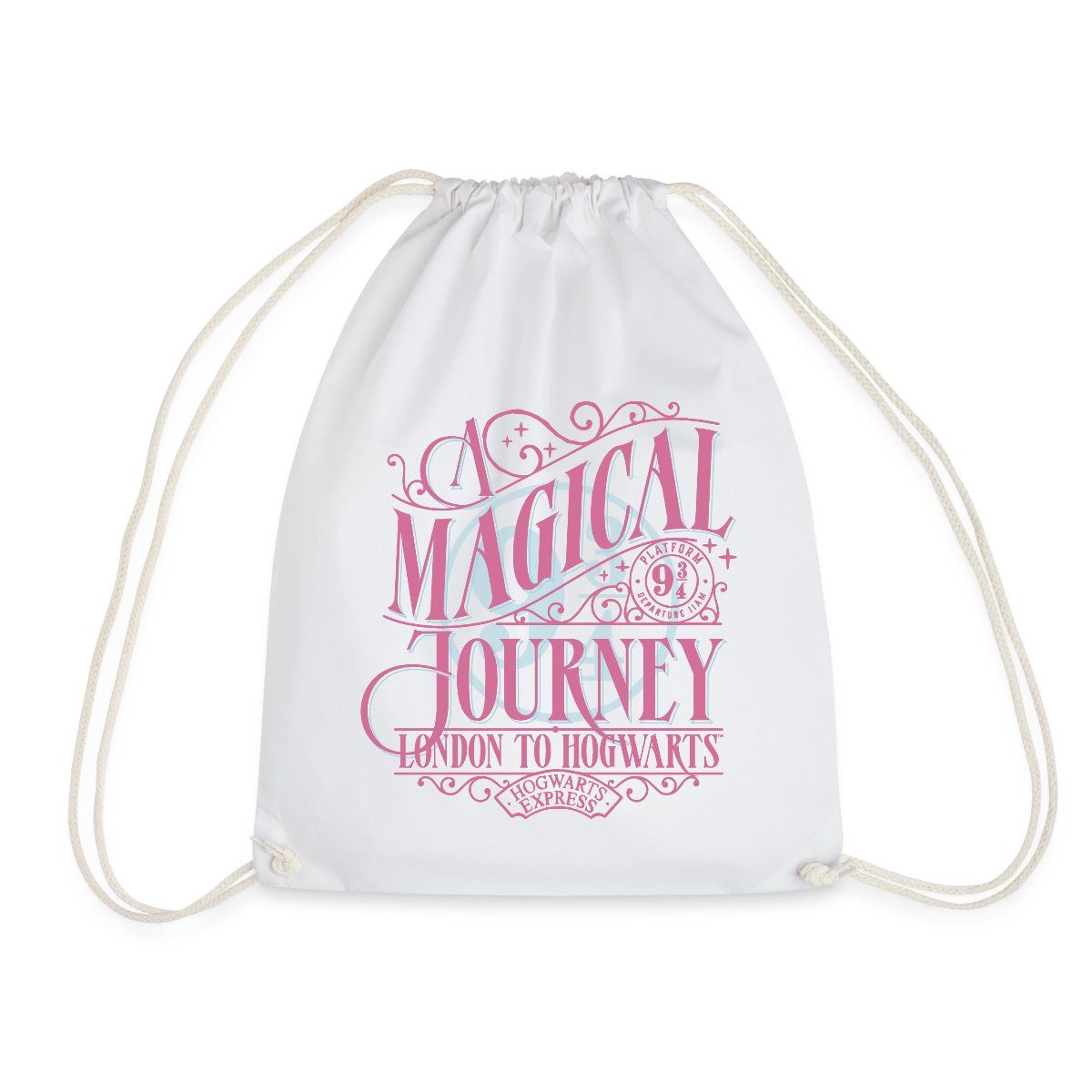 Spreadshirt Turnbeutel Harry Potter Gleis 9 ¾ Design In Rosa & Blau Turnbeutel (1-tlg)