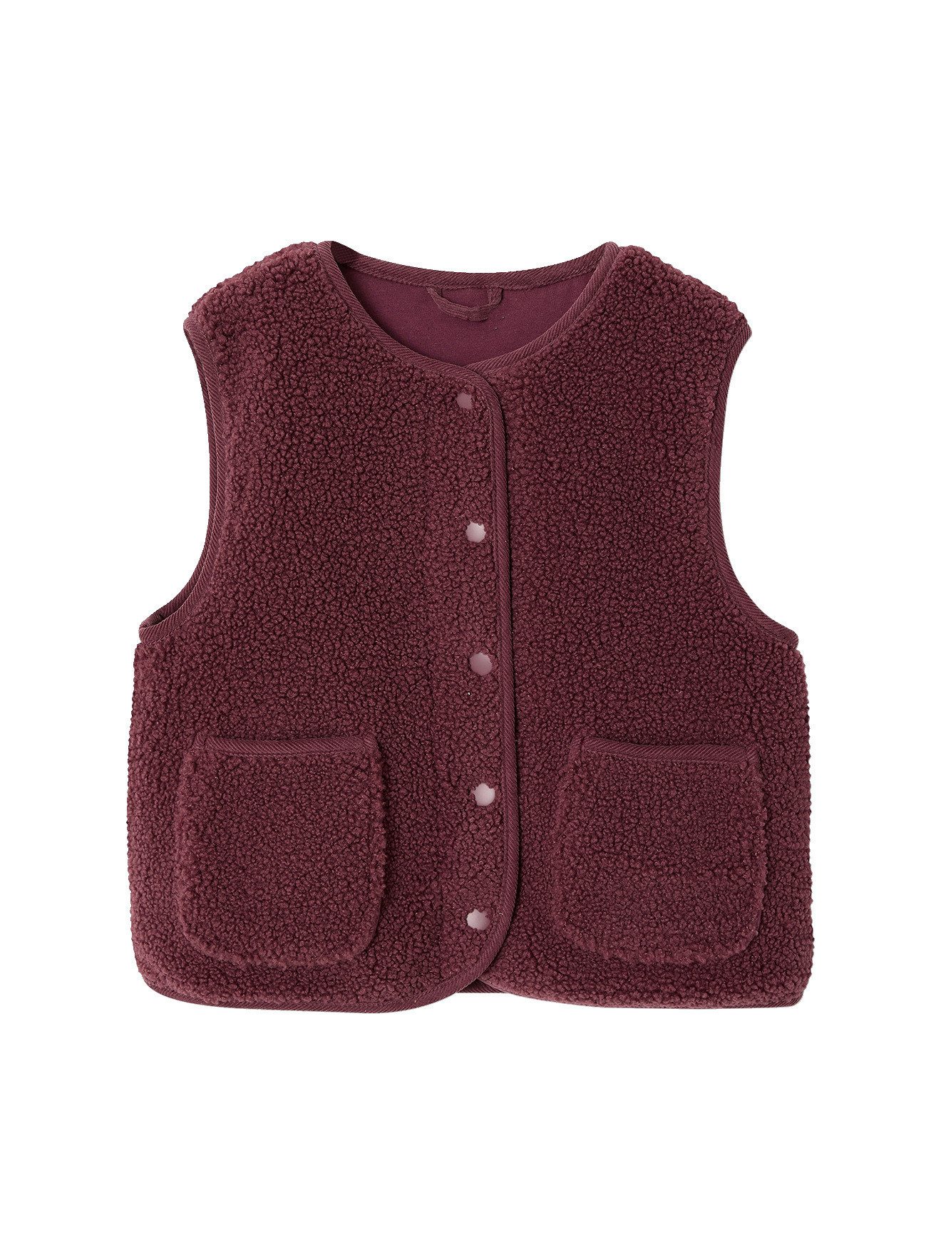 vertbaudet Blouson Mädchen Weste aus Teddyfleece
