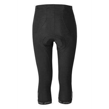 prolog cycling wear Fahrradhose Damen Fahrradhose Damen ¾ lang Sommer „easy fit 2-Black“ ohne Träger 8 Std. Radmarathon Sitzpolster, baut sich immer wieder auf