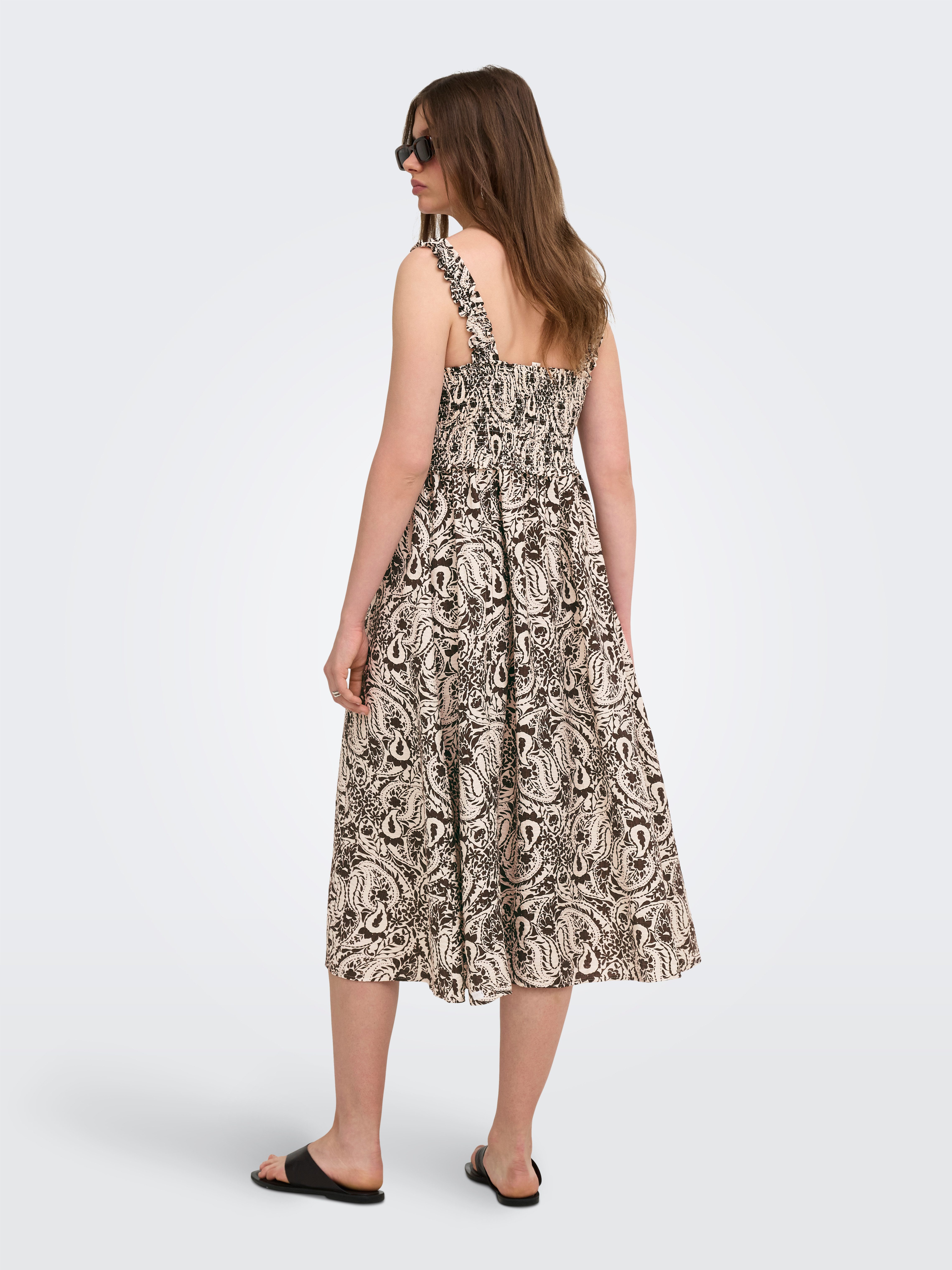 ONLY Druckkleid ONLLUMIRA S/L LONG SMOCK DRESS WVN EX Viskosemischung, regular fit